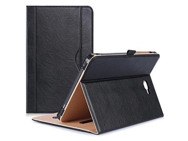procase samsung galaxy tab a 10.1 case  stand folio case cover for galaxy tab a 10.1" tablet smt580 t585 t587 no s pen version, with multiple viewing angles, document card pocket  black