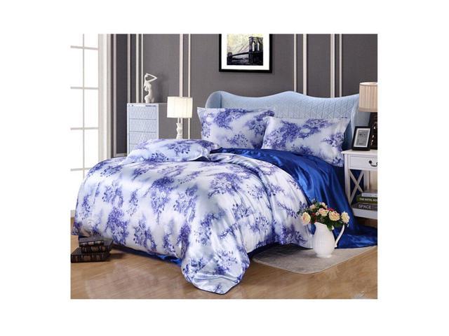 Silk King Queen Double Size Silk Duvet Quilt Cover Sets Bedding