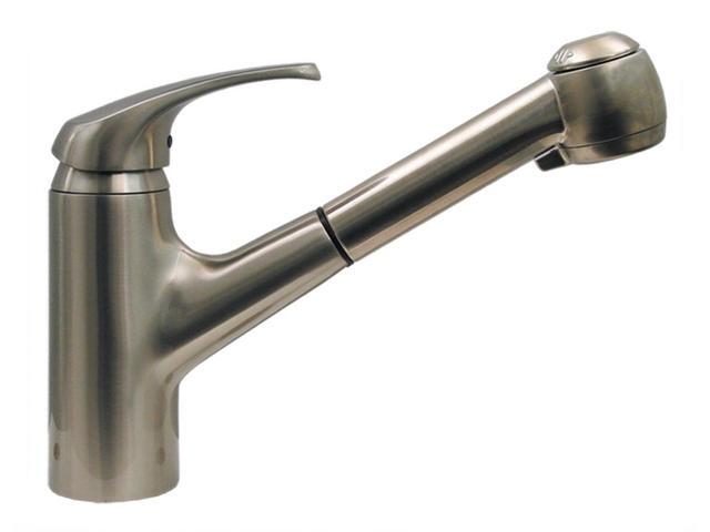 Marlin Kitchen Faucet W Pull Out Spray Head Brushed Nickel