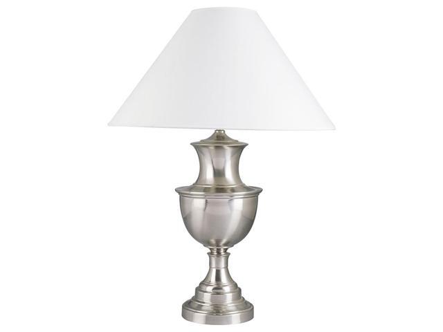 Ore International Metal Table Lamp Satin Nickel Silver White 6235sn Newegg Com