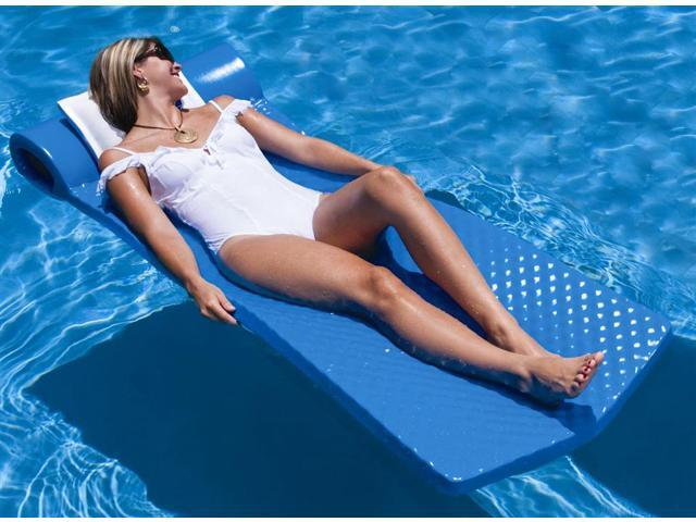 Pool Float With Pillow In Bahama Blue Newegg Com