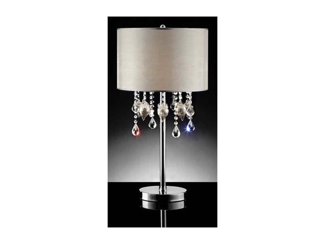 Ore International K-5125T Drape Crystal Table Lamp 29 x 15 x 15 Clear//Silver 29 x 15 x 15