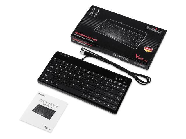 Perixx PERIBOARD-505H Wired Mini Keyboard With Trackball Built-in 0.55 Inch And 