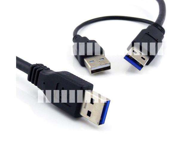 60cm USB 3.0 A Male to USB 3.0 and 2.0 Male Extral Power Data Y Splitter Cable
