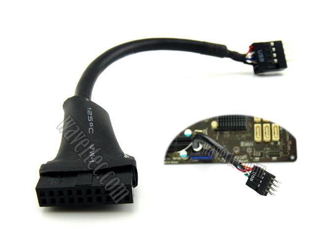 Single Port USB 3.0 Female Screw Mount Type to Motherboard 20Pin /& 2.0 9P Cable