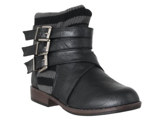 black strappy ankle boots