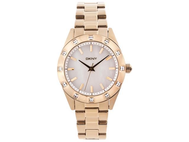 dkny mother of pearl ladies watch