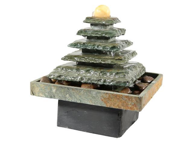 Sunnydaze Indoor Tabletop Water Fountain Small Zen Waterfall