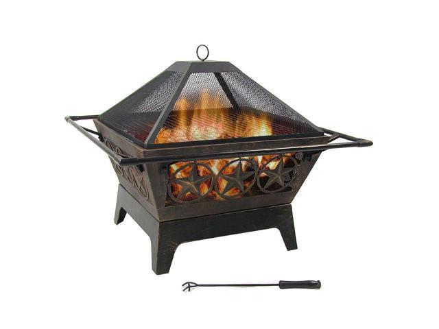 Sunnydaze Northern Galaxy Outdoor Fire Pit 32 Inch Large Square