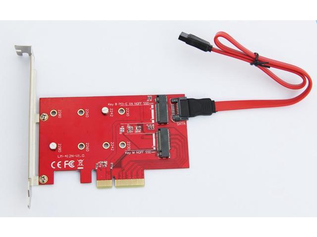 SSD NGFF SSD Adapter Riser M.2 Key M: NGFF WBTUO PCI-E X4 to Key Network Adapter//Card LM-412N Desktop B: M.2 Red