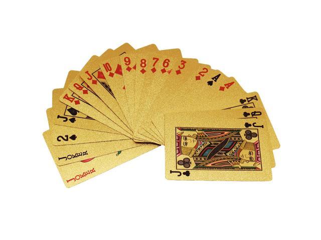Gold Foil Coated Plastic Playing Cards Poker Table Games USA National 