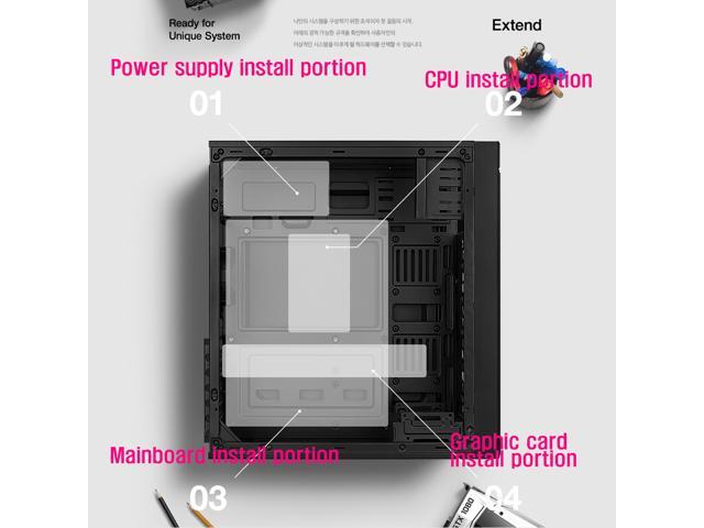 DAVEN Aqua 3.0 Full Tempered Glass Full Acrylic Window Computer Case USB 3.0//2.0