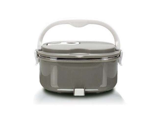 Electric Lunch Box With Stainless Steel Interior Electronic Warming Lunch Box With Full Accessories Set Grey Color