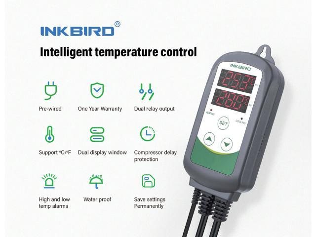 Inkbird 308 Temperature Controller Thermostat Heating Cooler Switch 10A C/F 110V 