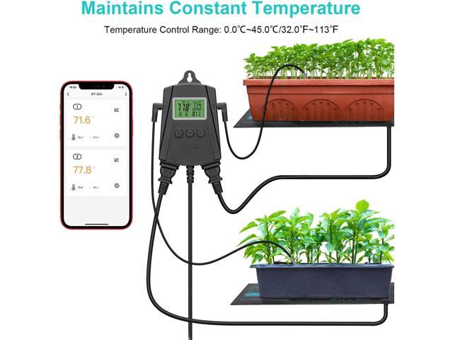 Inkbird WiFi Reptile Thermostat Temperature Controller with 2 Probes and 2  Outlets, IPT-2CH Reptiles Heat Mat Thermostat (Max 250W per Outlet) 