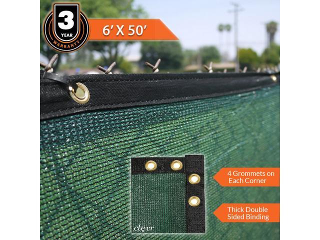 6/'x50/' Black Windscreen Privacy Fence Shade Cover Mesh Outdoor Lawn Construction