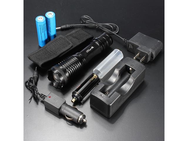 Bright Tactical Zoomable X800 G700 T6 LED Flashlight Torch Lamp+Battery+Charger 