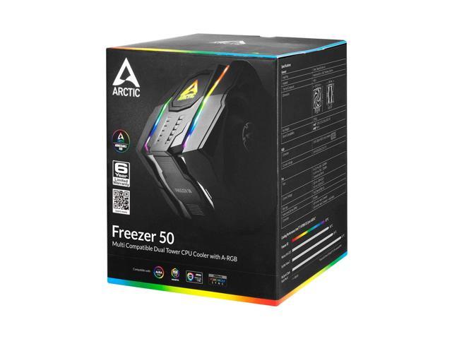 Arctic ACFRE00065A Freezer 50 - Multi Compatible Dual Tower CPU Cooler with  A-RGB CPU Cooler for AMD