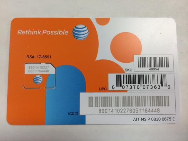 AT&T 3G / 4G / LTE Micro SIM Card Prepaid /Go Phone SKU 40954 - Newegg.com