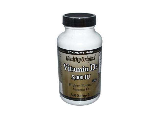 Vitamin D3 5 000 Iu 360 Softgels From Healthy Origins Newegg Com