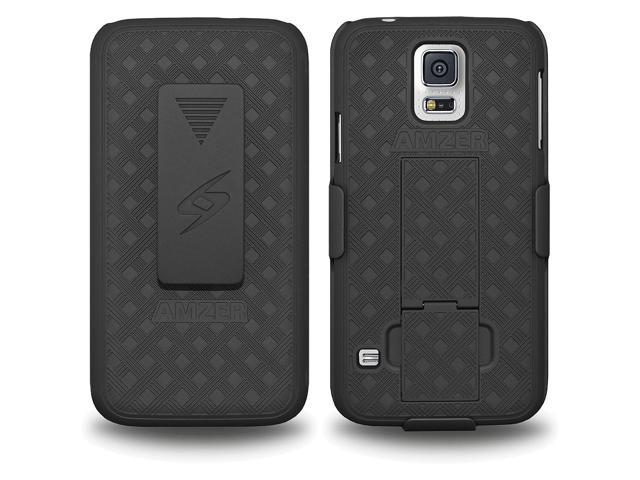 Amzer Shellster Shell Case Holster Combo with Kickstand for Samsung Galaxy S5 G900 (Fits All Carriers)