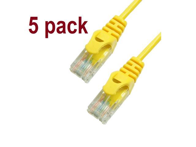 Multiple Colors and Sizes Molded Snagless Boot/Yellow Grandmax 5 Pack CAT6 7 Foot UTP Ethernet Network Patch Cable 