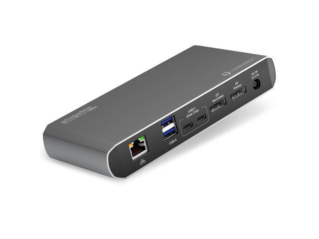 Plugable USB C Dock with Charging Compatible with Thunderbolt 3 and USB-C MacBooks and Specific Windows Supports HDMI Display, 60W PD Charging, Ethernet, 3X USB 3.0 Ports Linux Systems Chromebook