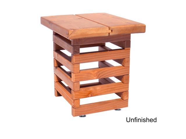 Troops Bbq Redwood Outdoor Side Table 16 X 15 17 Inch Unfinished Troops Bbq Redwood Outdoor Side Table 16 X 15 17 Inch Unfinished