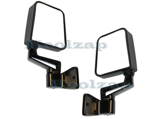 Manual Side View Door Mirrors Left Right Pair Set Chrome For 87-02 Jeep Wrangler