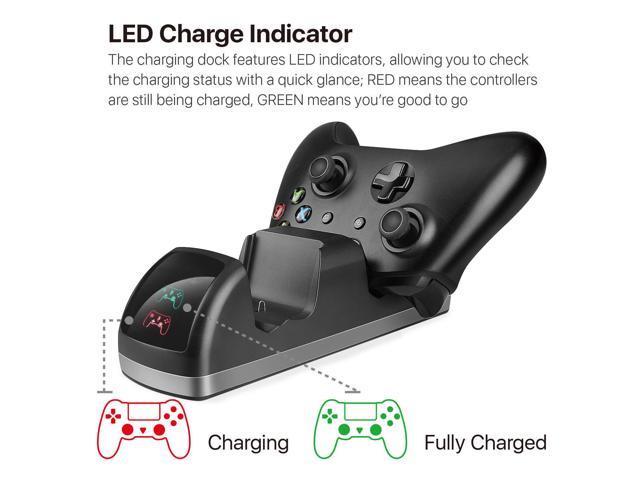 OSTENT Dual Dock Charger Charging Station + 2 Rechargeable Battery for Xbox One/S/X Controller