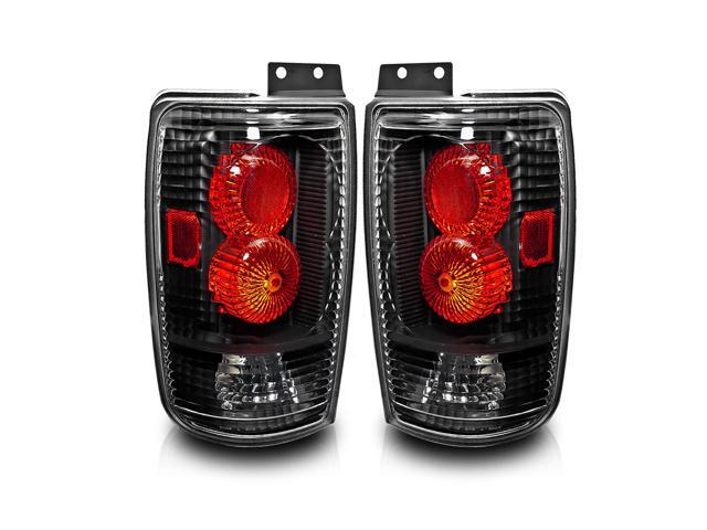 97 02 Ford Expedition Tail Lights Black Housing Clear Lens 97 02 Ford Expedition Tail Lights Black Housing Clear Lens Lamps Pair