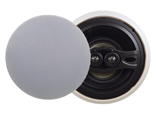 6 5 Tilted White In Ceiling Speaker 2 Way 2 Swivel Tweeters 150 W