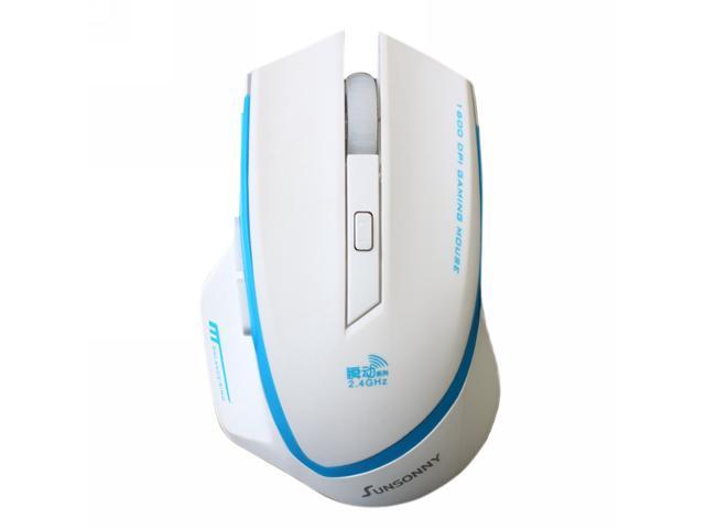 Sunsonny SR-8509 1800DPI Wireless Gaming Mouse with The Nano Receiver (In The Battery Storage) - Blue