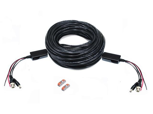 Black Premium 100ft Power & Video Cable for 2 CCTV Camera use/ Zmodo/Swann/Qsee 