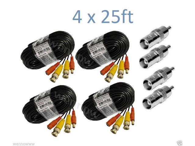 Premium Quality 4x25Ft Video and Power Cable for Swann  CCTV Security Cameras 