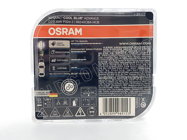 Osram D2s 66240cba Hcb Xenon Hid Cool Blue Advance Duo Box 6000k