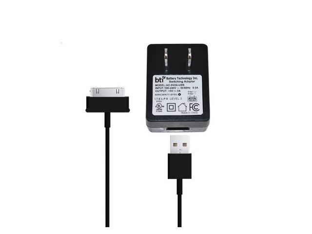 BTI replacement Samsung Galaxy Tab  (Verizon 4G LTE) – 16GB White  charger with 30 pin cable (black). 5V, 2Amp, 10 Watt charger. 