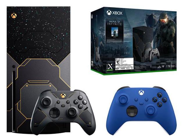 Microsoft Xbox Series X - Halo Infinite Limited Edition - Black bundle with  one controller (Shock Blue)