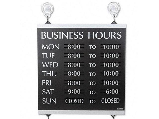 Photo 1 of Century Series Business Hours Sign, Heavy-Duty Plastic, 13 x 14, Black