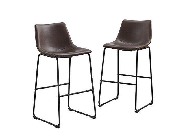 Walker Edison Brown Faux Leather Barstools - Set of 2