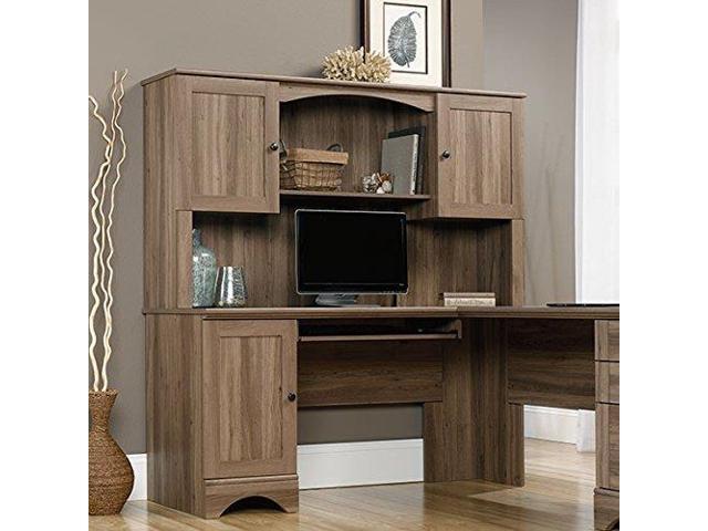 Sauder 417587 Harbor View Hutch Only Desk Not Included Salt Oak Finish Newegg Com