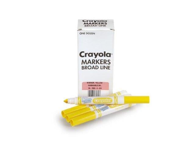 Crayola - Bulk Ultra-Clean Washable Markers, Conical Tip - Yellow