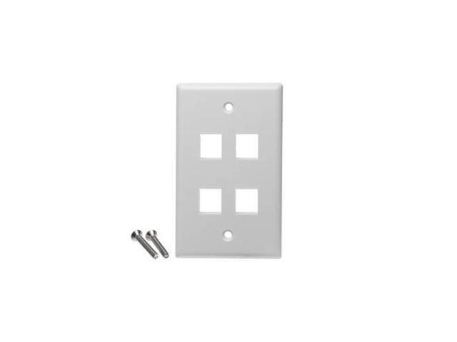 Iv Faceplate 25pk Flat-1-Gang-4-Port