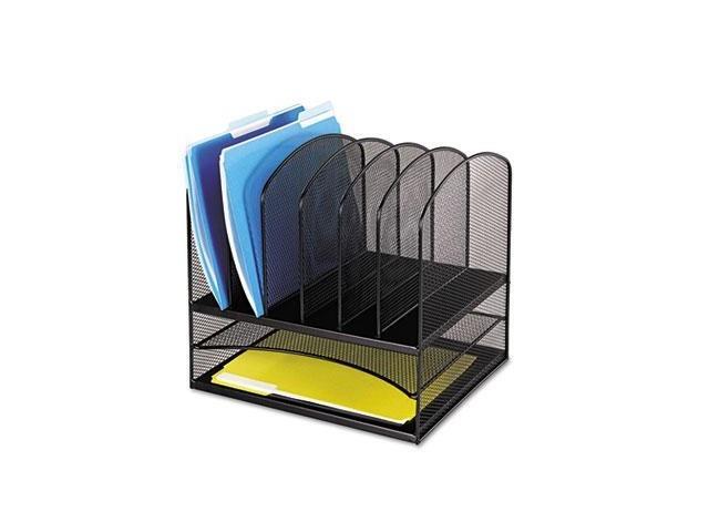 Safco Onyx Mesh Desk Organizer With Two Horizontal Six Upright