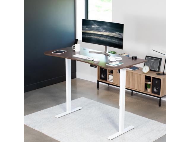 vivo Electric 60 x 30 Desk, Full Pad, Black Hidden Cable Tabletop, Black Frame