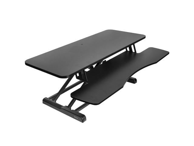 Photo 1 of VIVO Black Height Adjustable Extra Wide 42" Standing Desk Monitor Riser, Sit Stand Desktop Converter