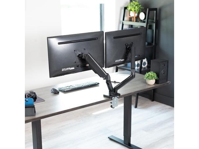 VIVO Dual Monitor Counterbalance Gas Spring Desk Mount Stand w/ USB and ...