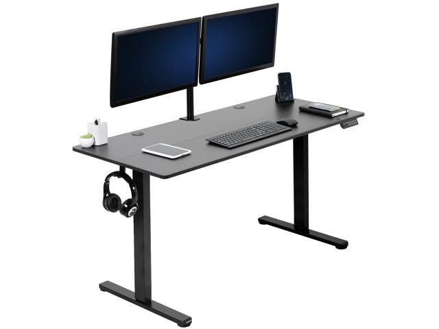VIVO Black 55"x 24" Electric Sit Stand Desk, Height Adjustable Workstation