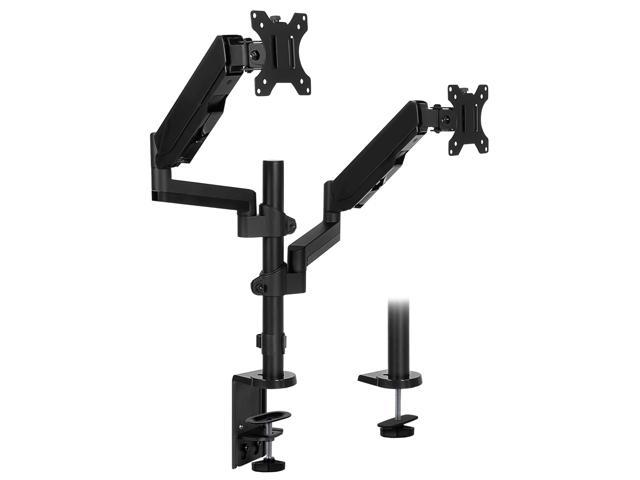 Mount-It! Dual Monitor Arm Mount | Fits Up to 32" Screens | Vertical Stackable Arms