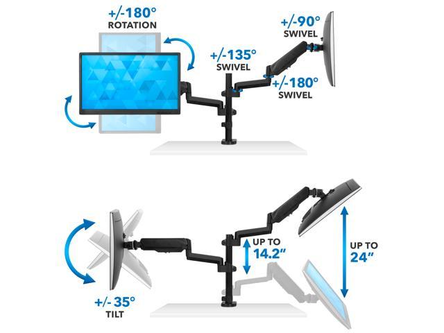 Mount-It! Dual Monitor Arm Mount | Fits Up to 32